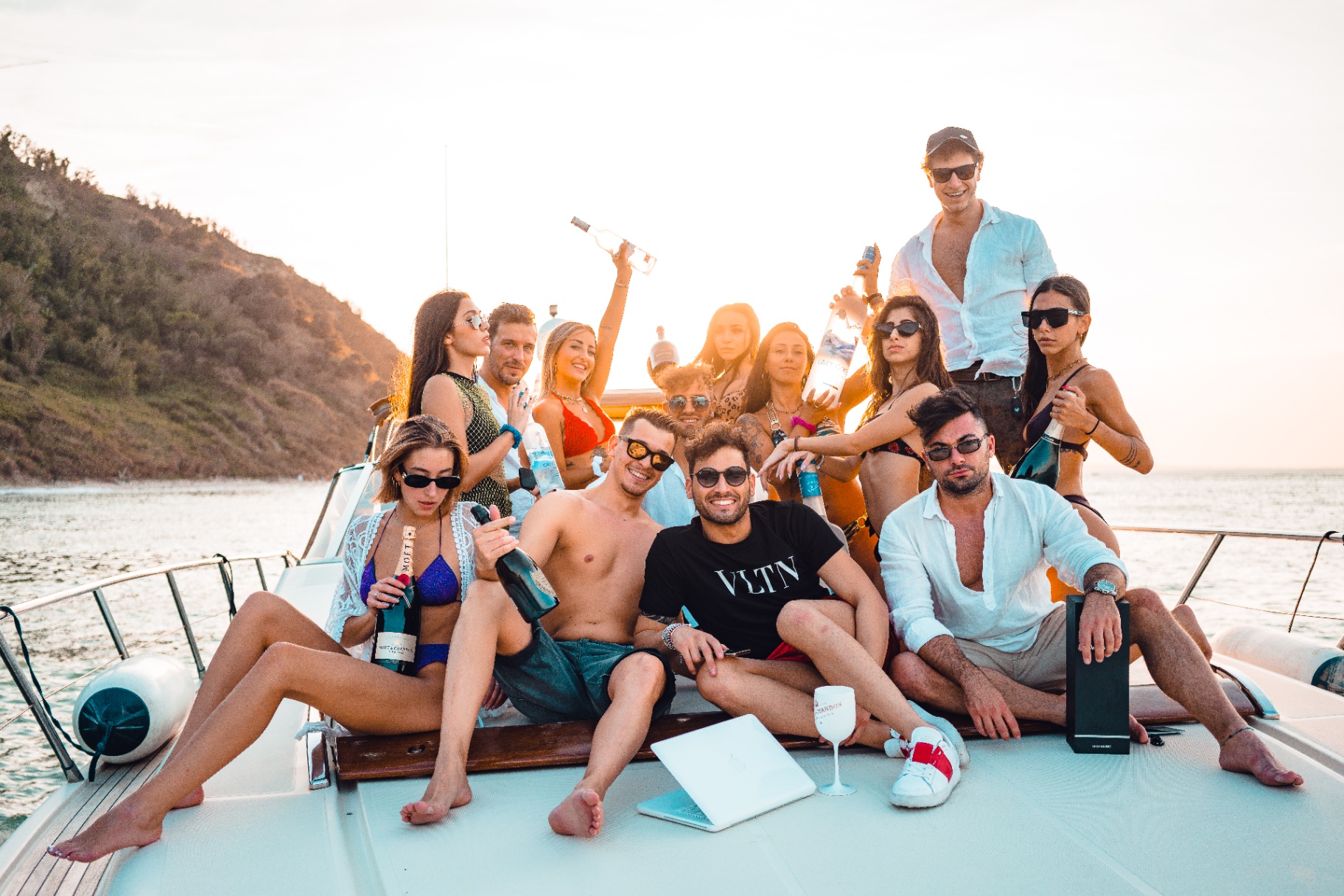 Guest crew, sunset on deck
